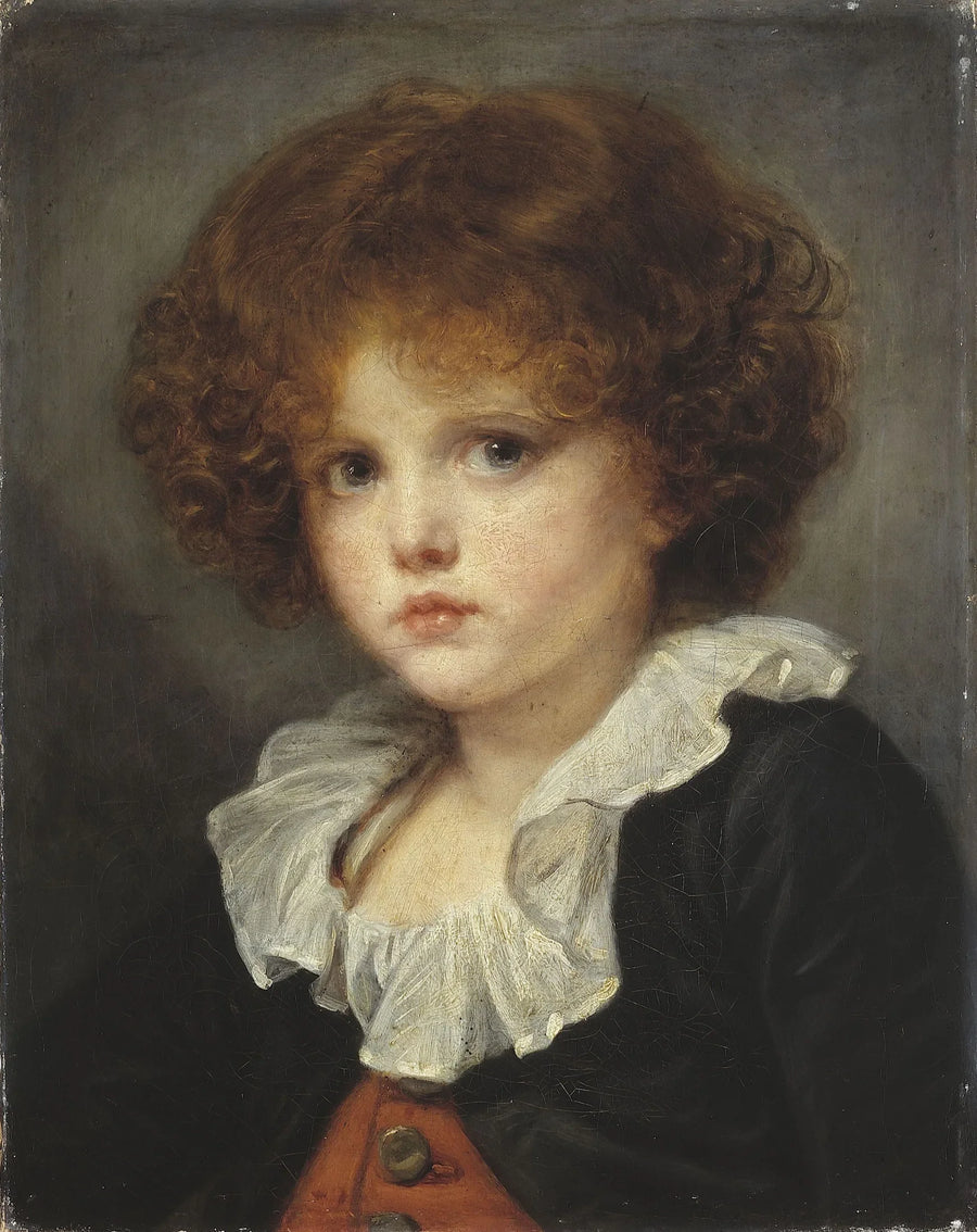 Pequeño niño con chaleco rojo - Jean-Baptiste Greuze
