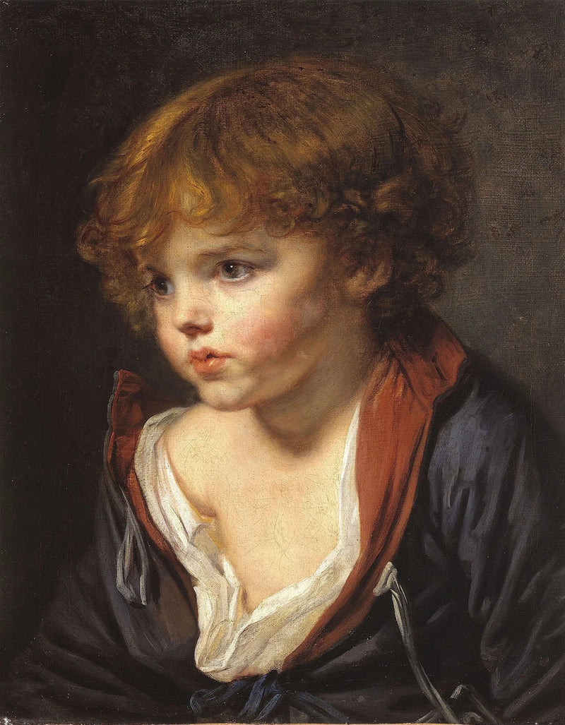 Niño rubio con camisa abierta - Jean-Baptiste Greuze
