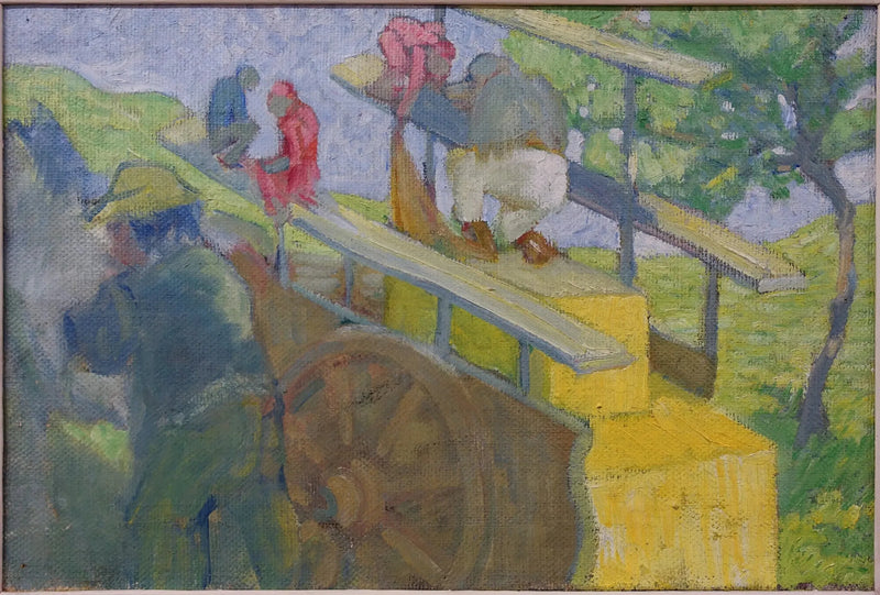 Pequeño mono sobre un carro - Franz Marc