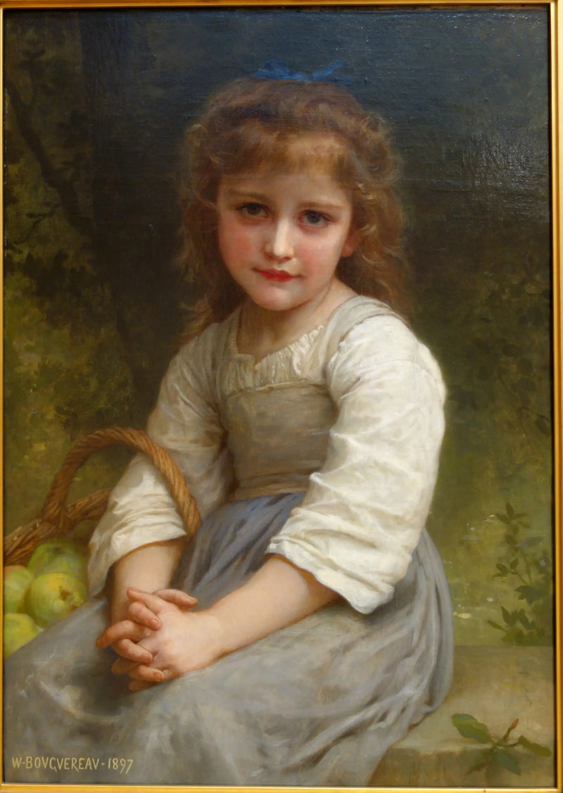 Niña pequeña con una cesta de manzanas - Bouguereau