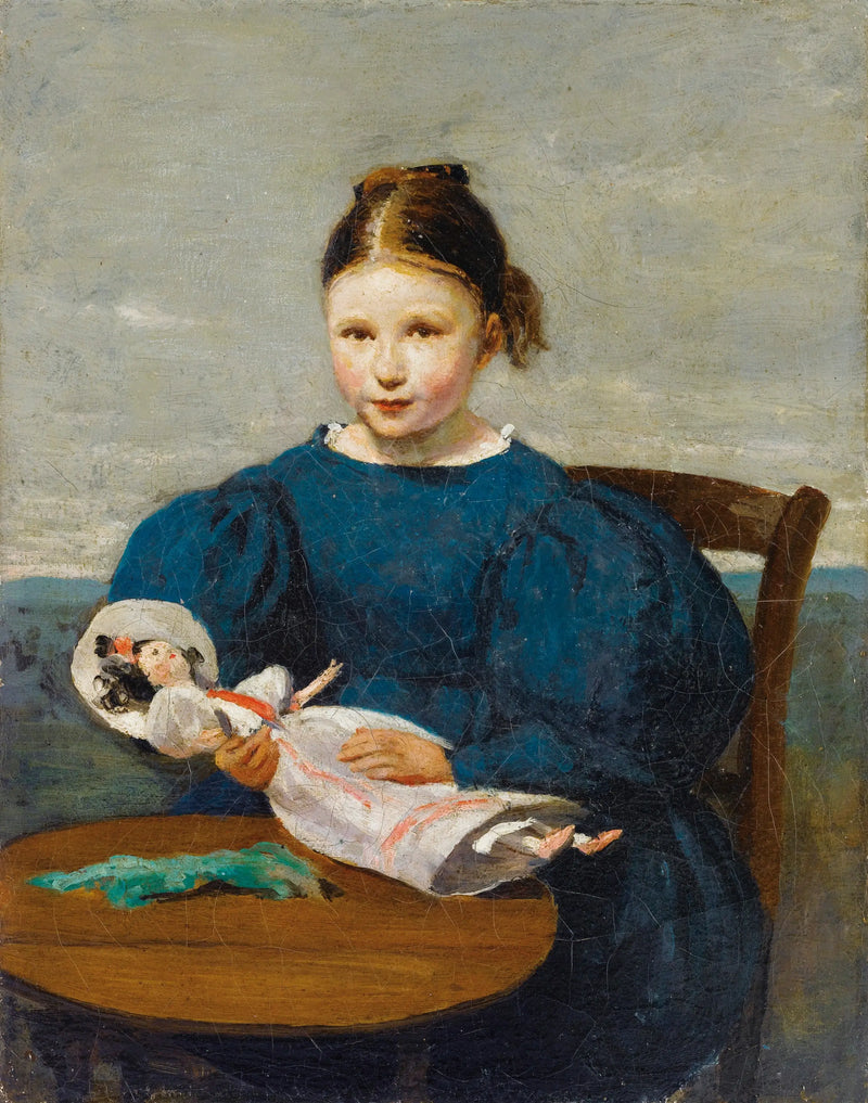 Pequeña niña con una muñeca - Jean-Baptiste Camille Corot