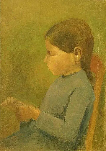 Pequeña niña tejiendo - Odilon Redon