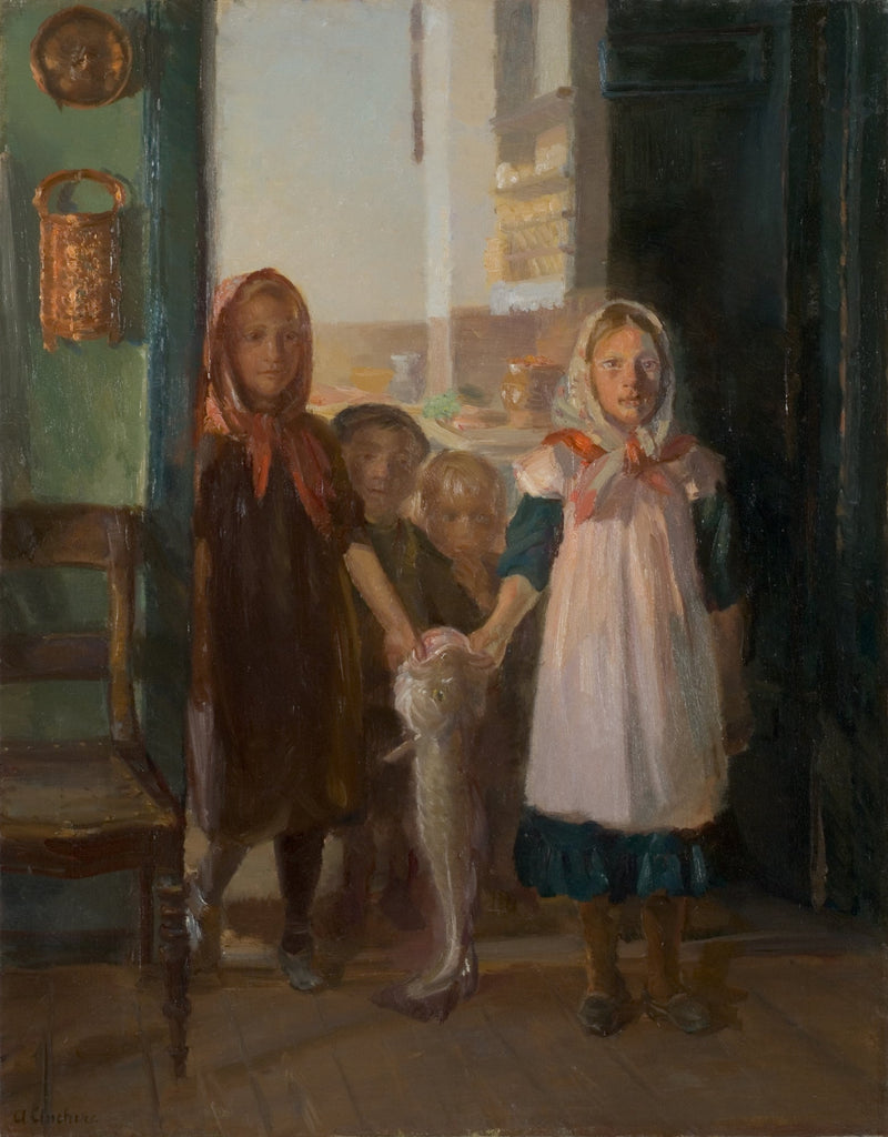 Niñas con un bacalao - Anna Ancher