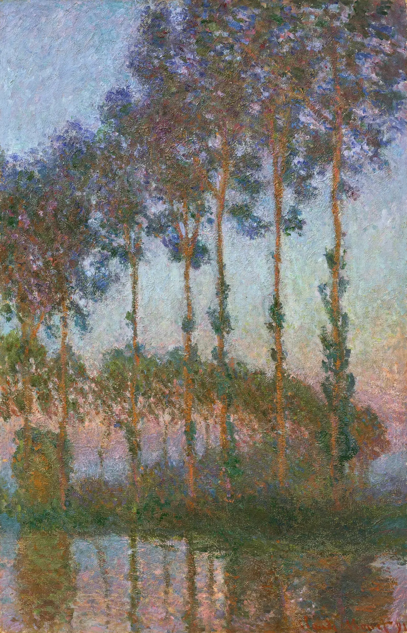 Álamos al borde del Epte, crepúsculo - Claude Monet