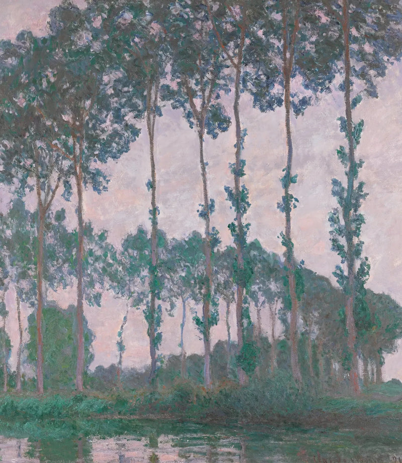 Álamos a orillas del Epte, tiempo nublado W1299 - Claude Monet