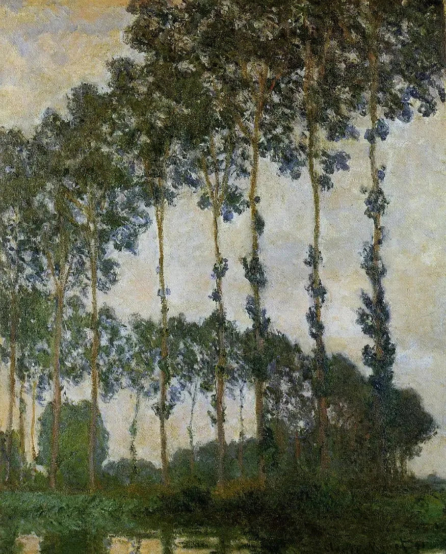 Álamos cerca de Giverny, tiempo nublado - Claude Monet