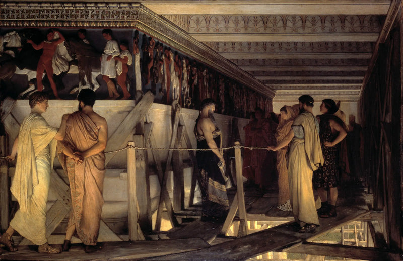 Filípides mostrando la friso del Partenón a sus amigos - Lawrence Alma-Tadema