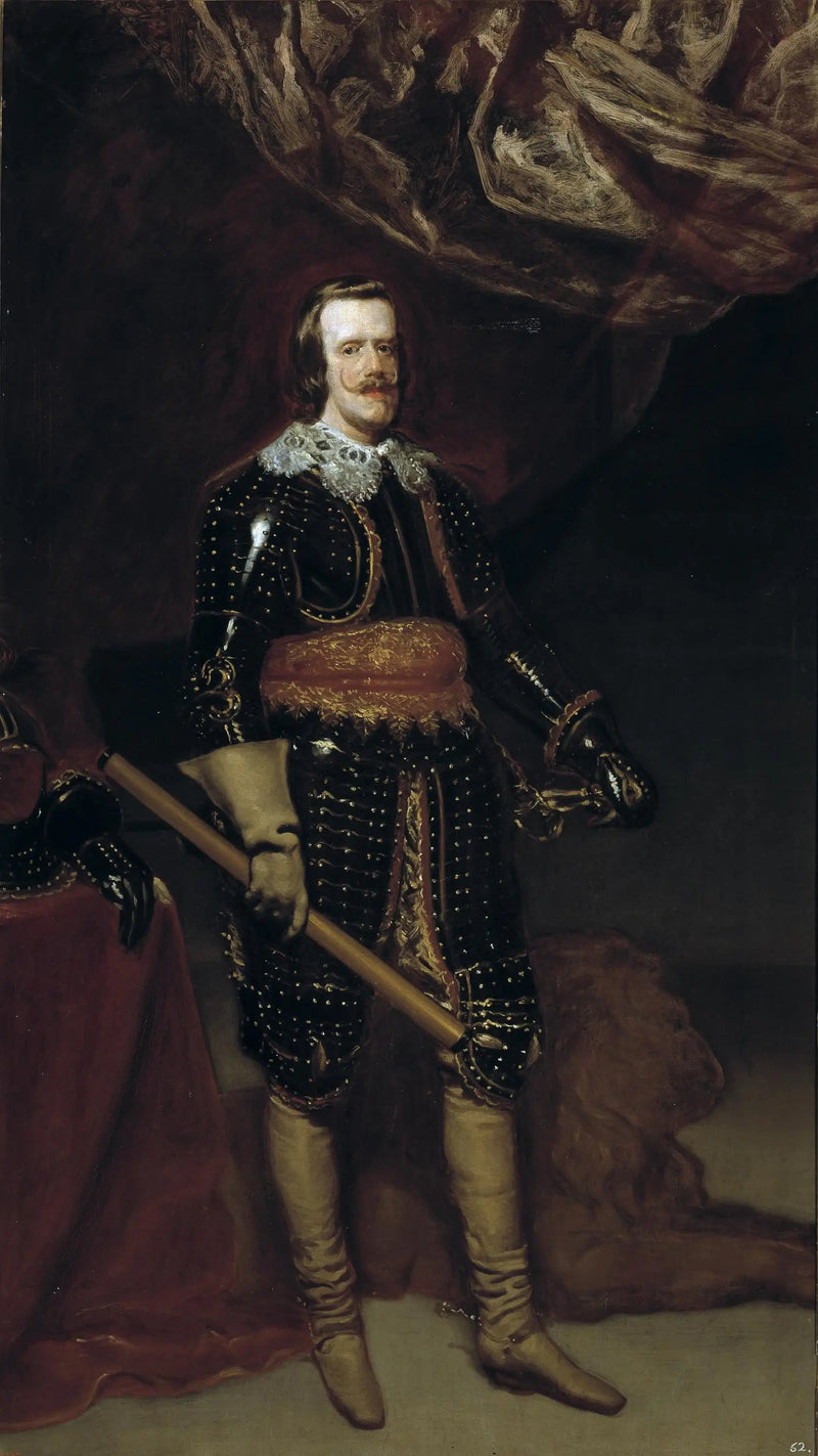 Felipe IV con armadura, con un león a sus pies - Diego Velázquez