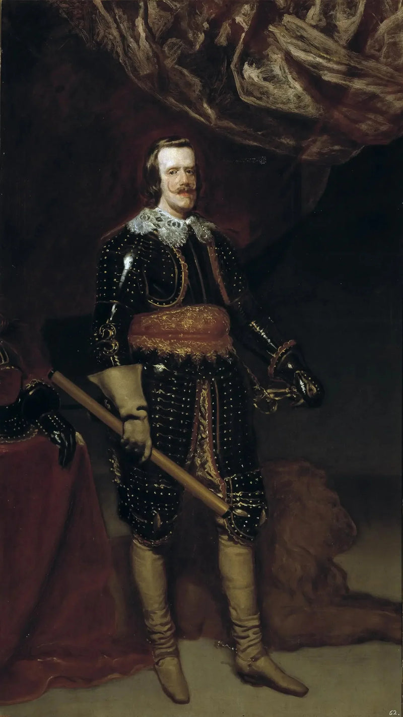 Felipe IV con armadura, con un león a sus pies - Diego Velázquez
