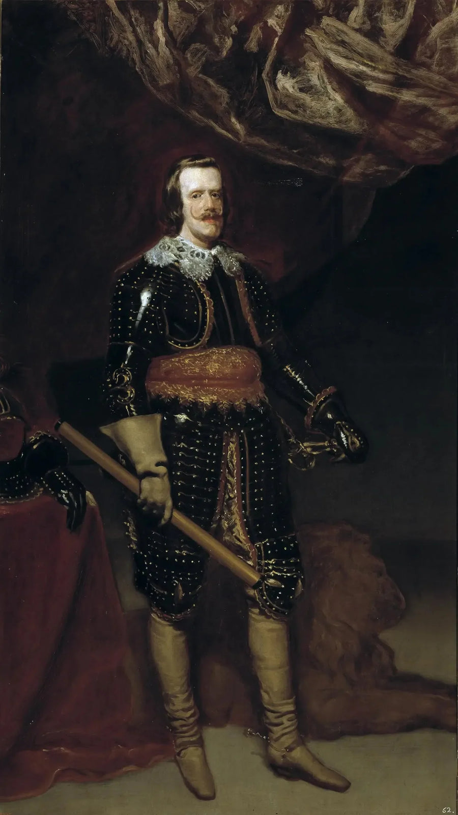 Felipe IV con armadura, con un león a sus pies - Diego Velázquez