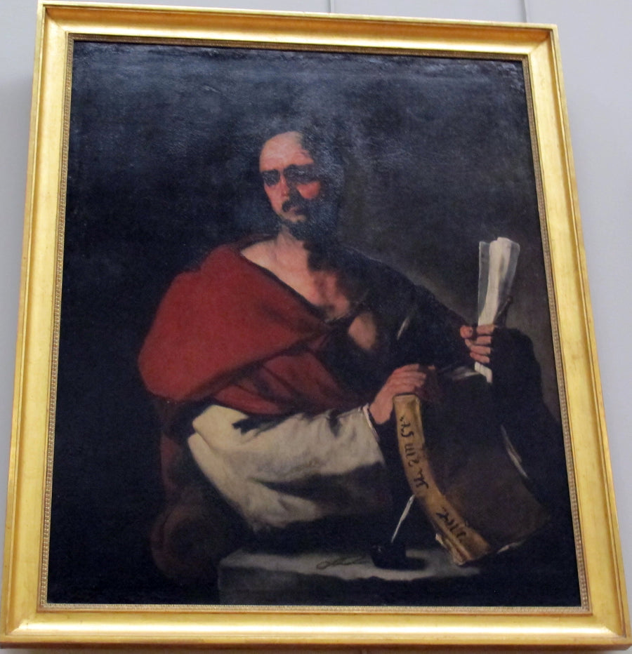 Filósofo sosteniendo un libro y un rollo de papel - Luca Giordano