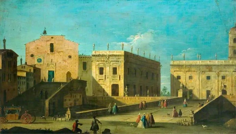 Piazza del Campidoglio, Roma, con Santa Maria in Aracoeli a la izquierda - Canaletto