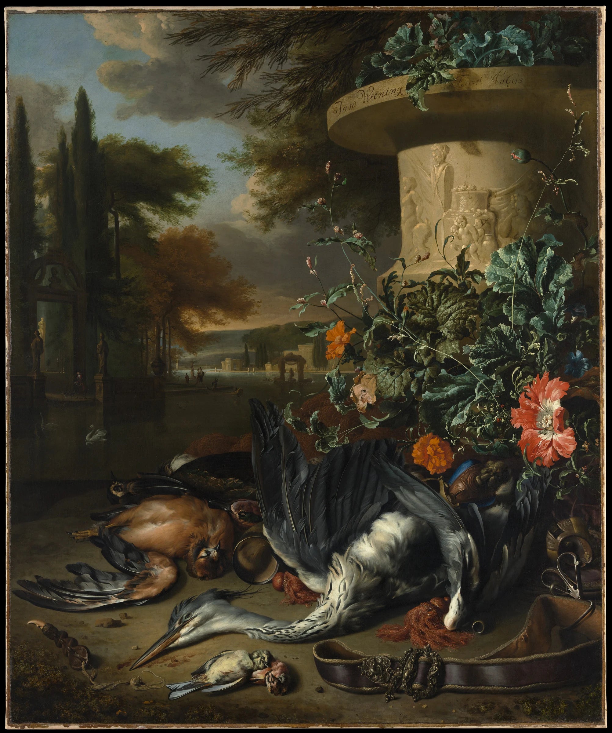 Pièce de jeu avec un héron mort - Jan Weenix