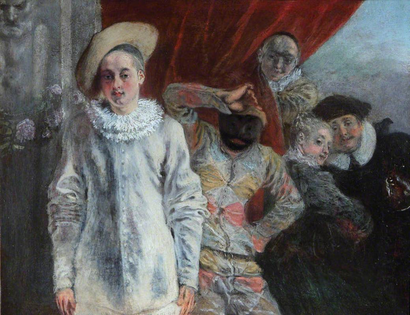 Pierrot, Arlequín y Scapino - Antoine Watteau