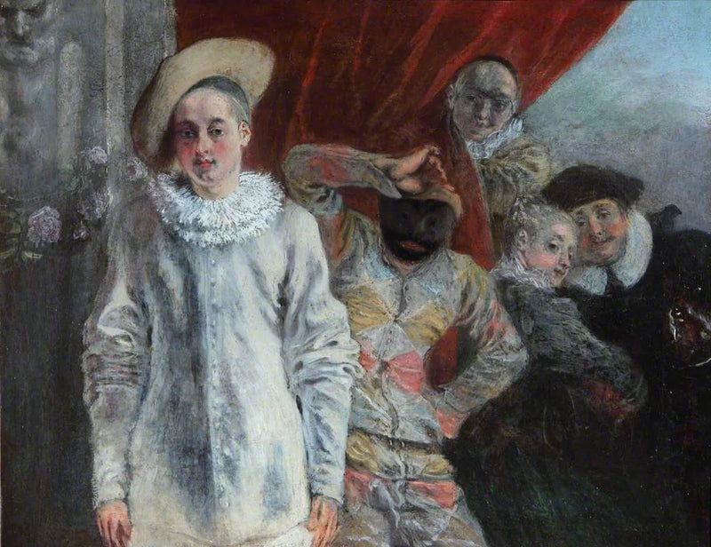 Pierrot, Arlequín y Scapino - Antoine Watteau