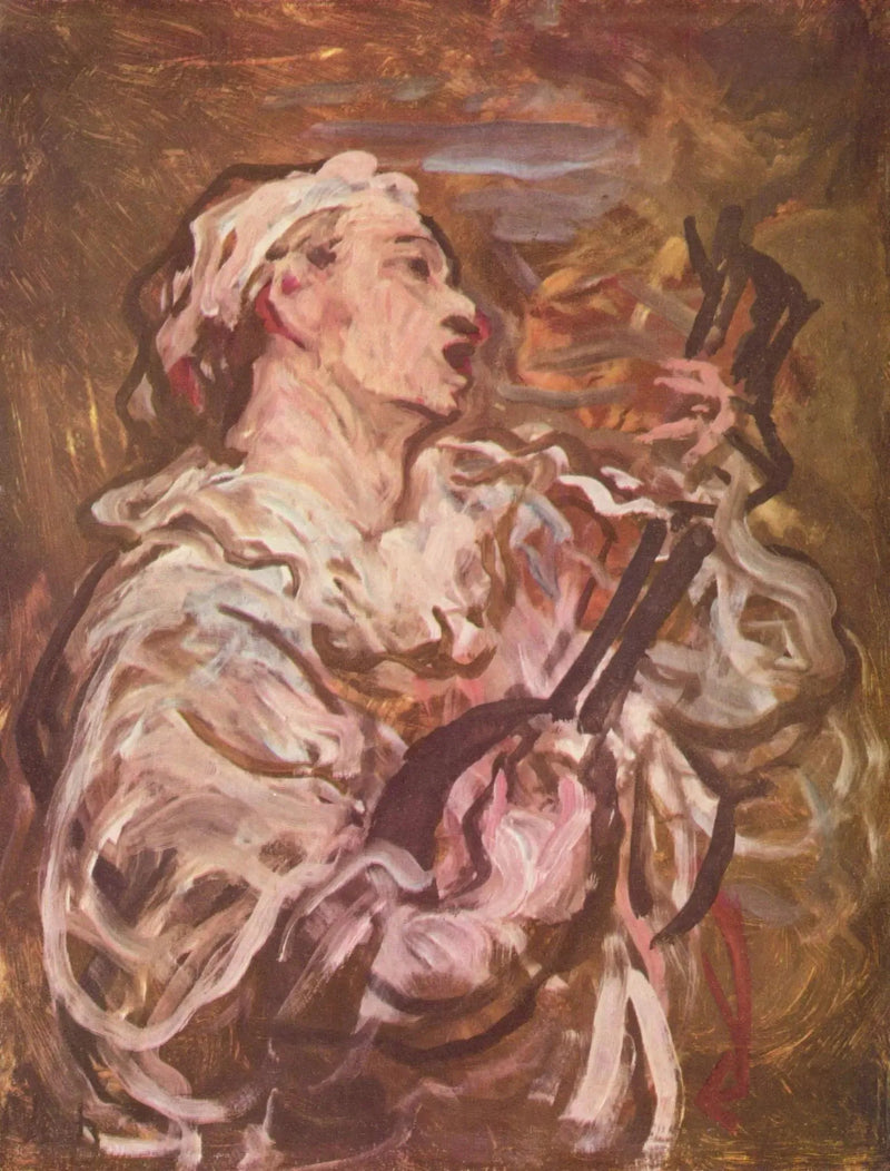 Pierrot toca la mandolina - Honoré Daumier