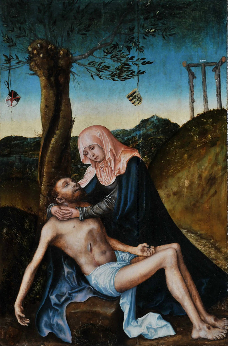 Pietà bajo la Cruz - Lucas Cranach el Viejo