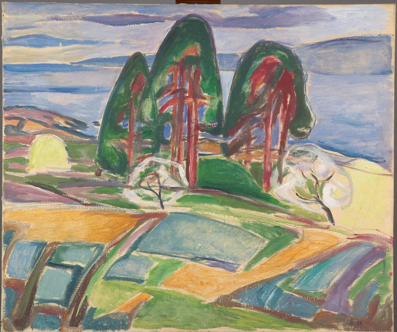 Pinos y Árboles frutales en flor - Edvard Munch