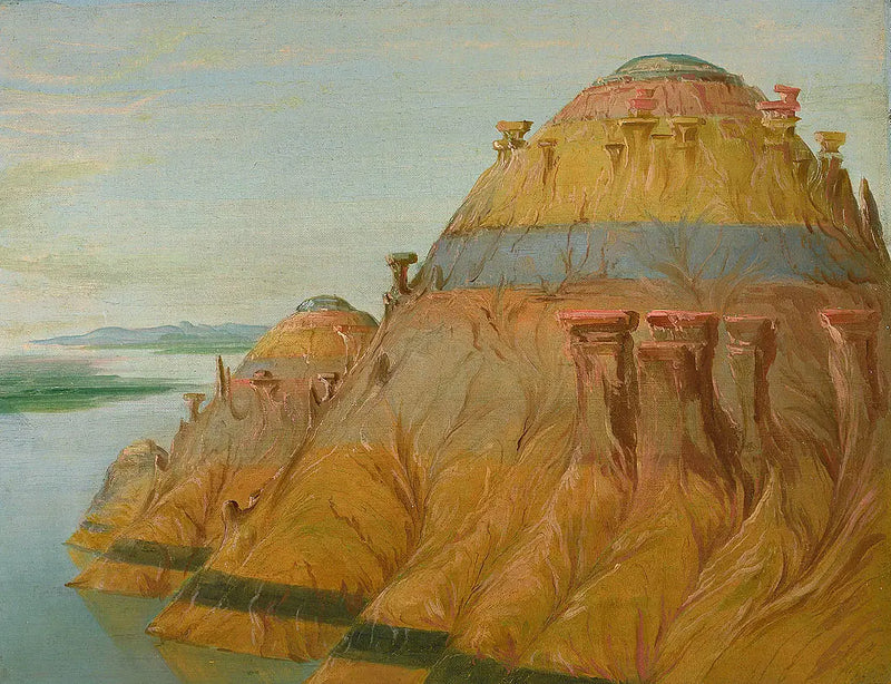 Pintoresco acantilado de arcilla, a 2.700 km sobre San Luis - George Catlin