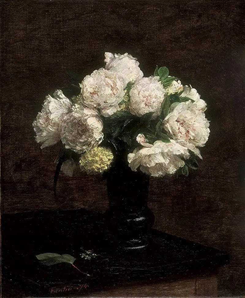 Peonías blancas y bolas de nieve - Henri Fantin-Latour