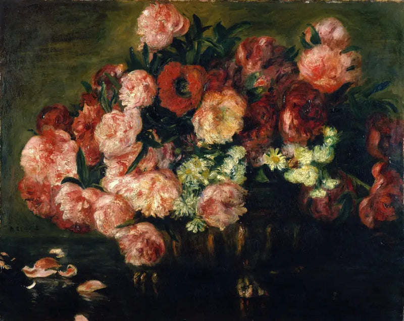 Peonías en un jarrón - Pierre-Auguste Renoir