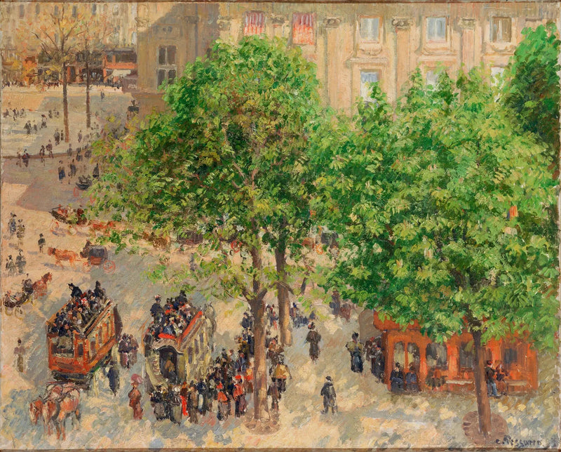 Plaza del Teatro Francés en París, primavera - Camille Pissarro