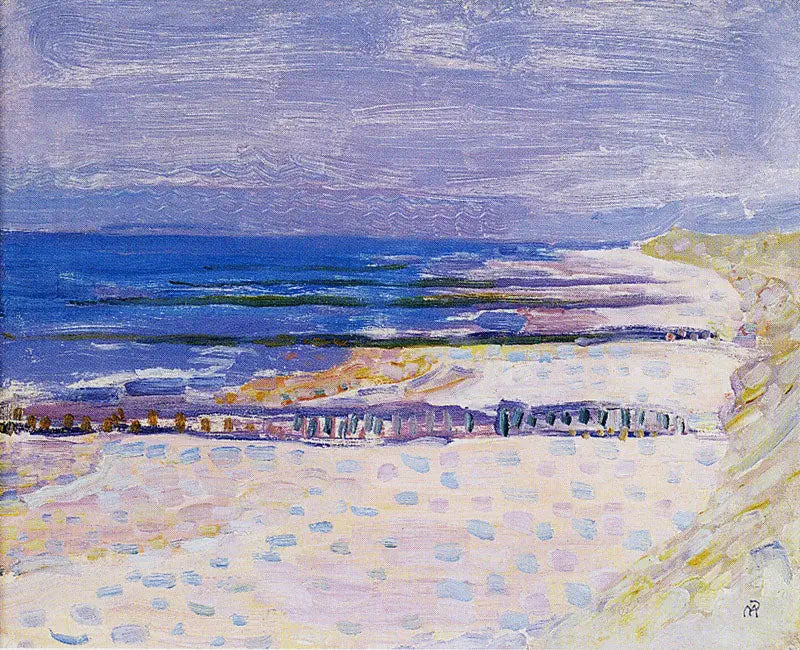 Playa con cinco muelles en Domburg - Piet Mondrian