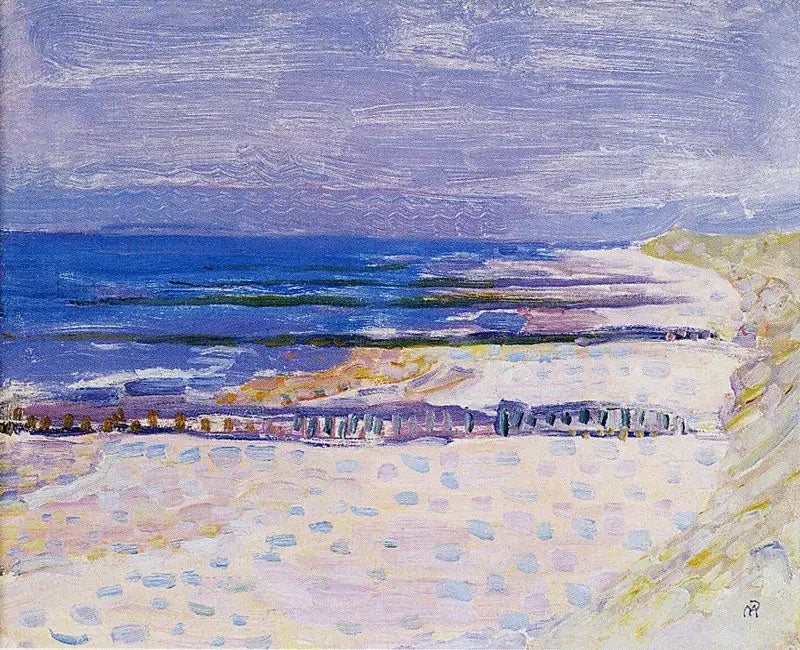 Playa con cinco muelles en Domburg - Piet Mondrian