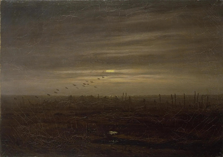 Playa con redes de pesca - Caspar David Friedrich