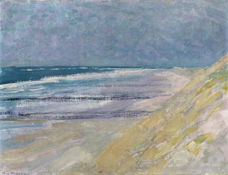 Playa con tres o cuatro muelles en Domburg - Piet Mondrian