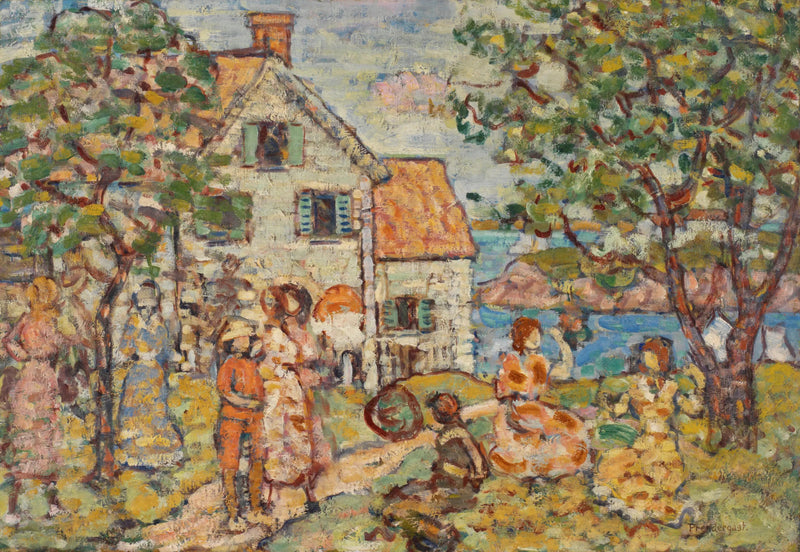 Playa y dos casas - Maurice Prendergast