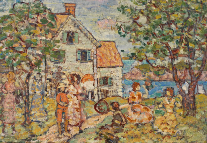Playa y dos casas - Maurice Prendergast