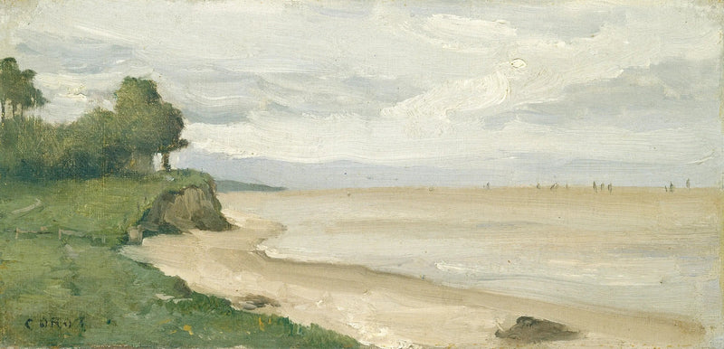 Playa cerca de Étretat - Jean-Baptiste Camille Corot
