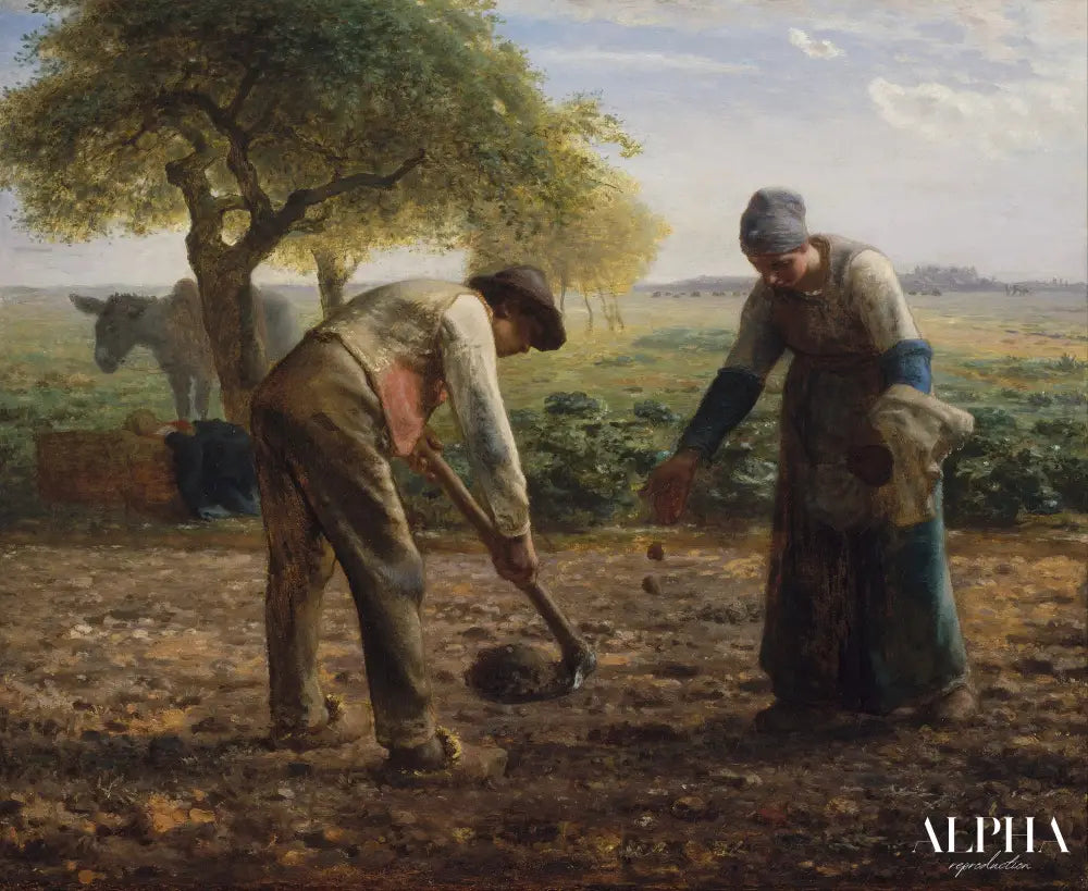 Planteuses de pommes de terre - Jean-François Millet - Reproductions de tableaux et peintures haut de gamme