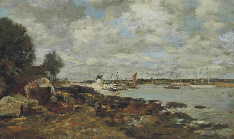 Plougastel, la orilla junto a la bahía - Eugène Boudin