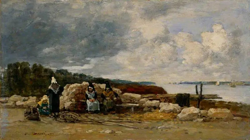 Plougastel: Pescadoras de camarones - Eugène Boudin