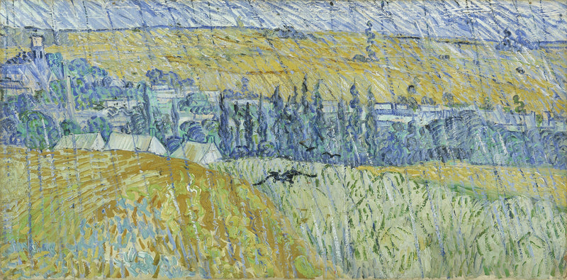 Paisaje de Auvers bajo la lluvia - Vincent van Gogh