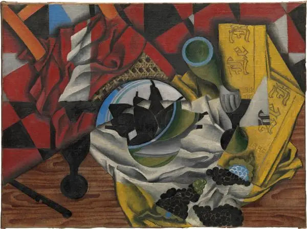 Peras y uvas sobre una mesa - Juan Gris