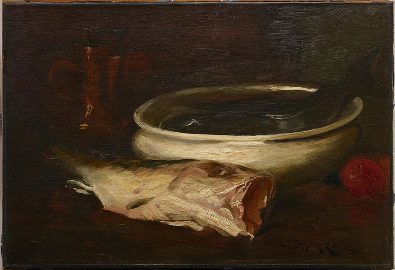 Pez y naturaleza muerta - William Merritt Chase