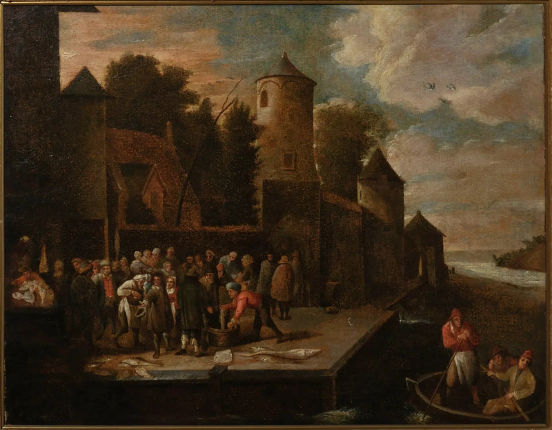 Pescaderos en el puerto - David Teniers el Joven