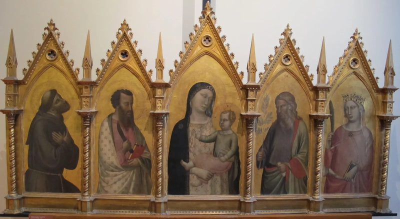 Políptico de la Virgen y cuatro santos - Bernardo Daddi