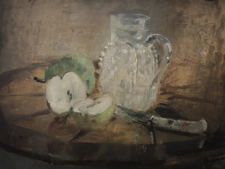 Manzana cortada y jarra - Berthe Morisot