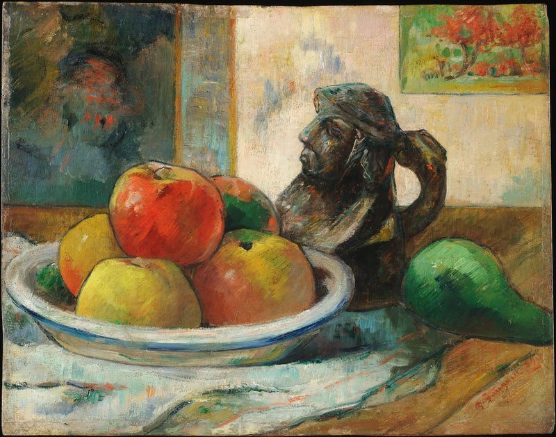 Manzanas, pera y cerámica - Paul Gauguin