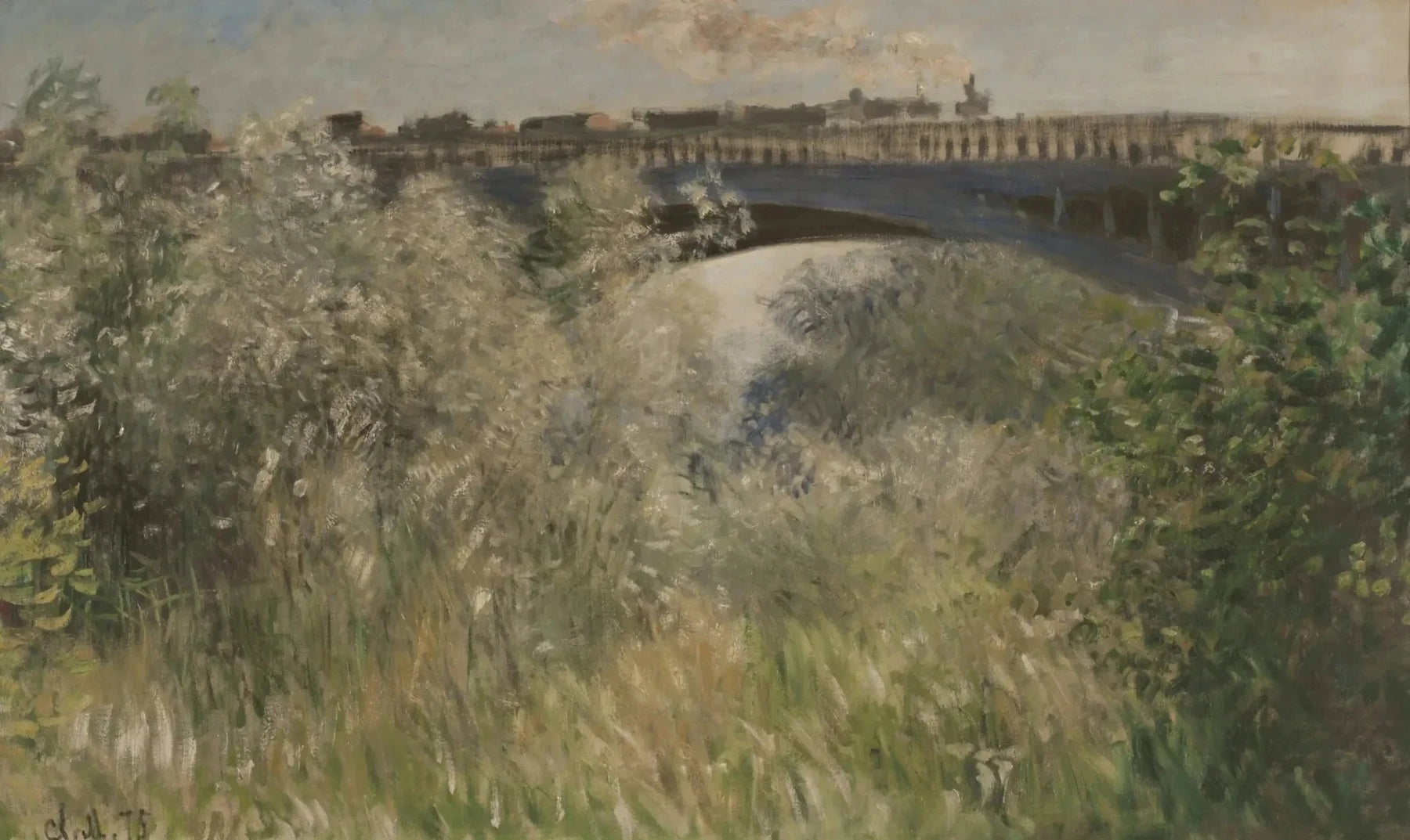 Le Pont de Chatou W367 par Claude Monet, 1875, Museo Nacional de Bellas Artes de Buenos Aires