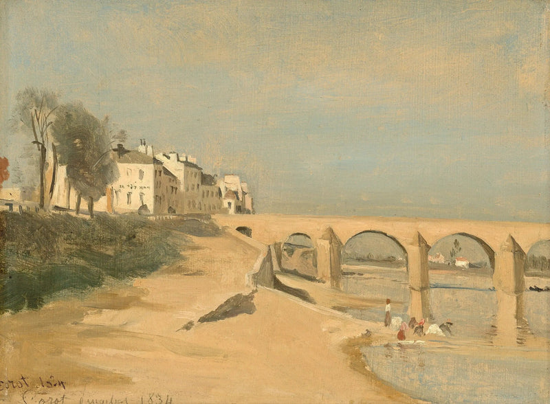 puente sobre el Saona en Mâcon - Jean-Baptiste Camille Corot