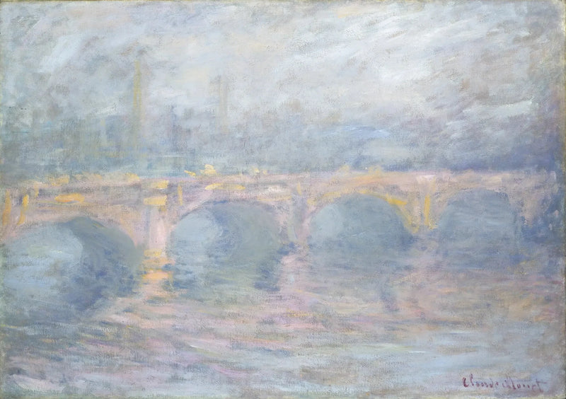 El puente de Waterloo, efecto rosa W1583 - Claude Monet