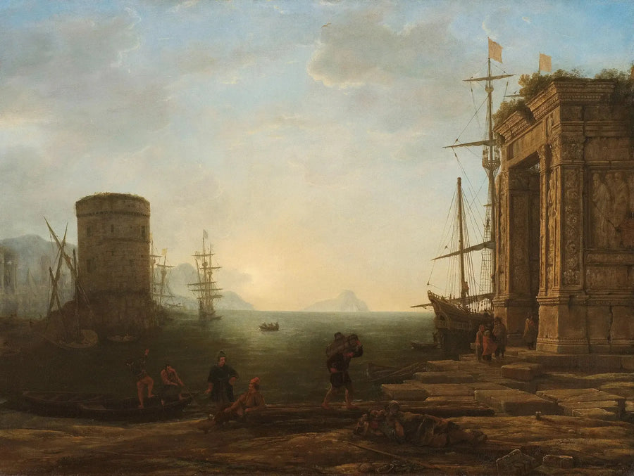 Puesta de sol en el puerto - Claude Lorrain