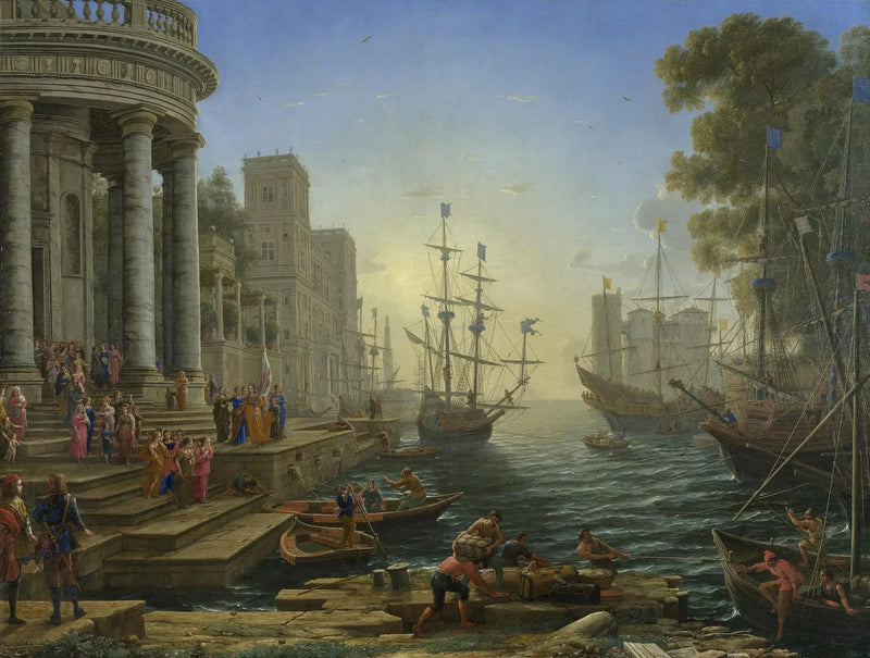Puerto con el embarque de Santa Úrsula - Claude Lorrain