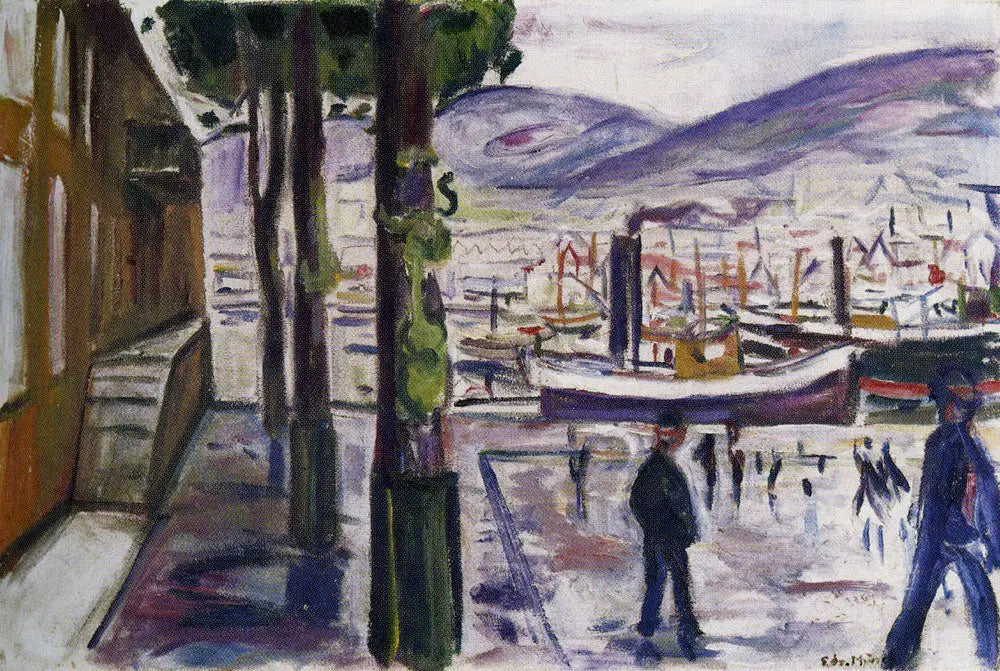 Reproduction du tableau « port de Bergen - Edvard Munch » par Alpha Reproduction en peinture à l’huile