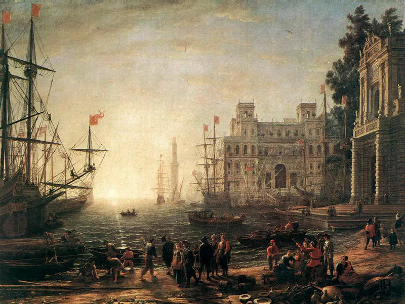 Puerto marítimo con Villa Médici - Claude Lorrain